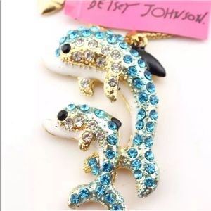 Betsey Johnson Family Dolphins Necklace